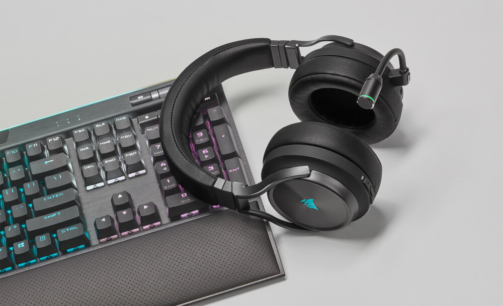 Słuchawki CORSAIR Virtuoso RGB Wireless XT sterowanie obsluga