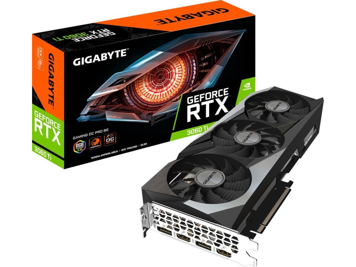 Karta graficzna GIGABYTE GeForce RTX 3060 Ti Gaming OC Pro LHR 8GB zawartosc opakowania