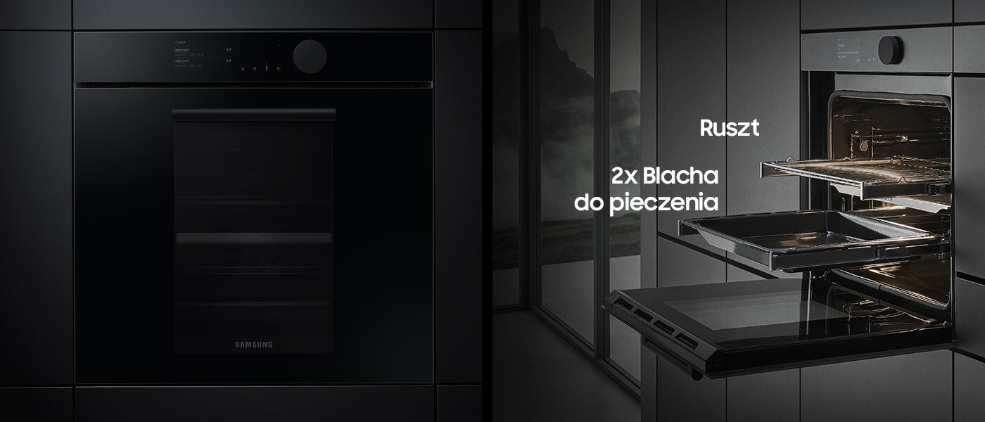 Zestaw zawiera elementy, takie jak: 2 x blacha do pieczenia oraz ruszt