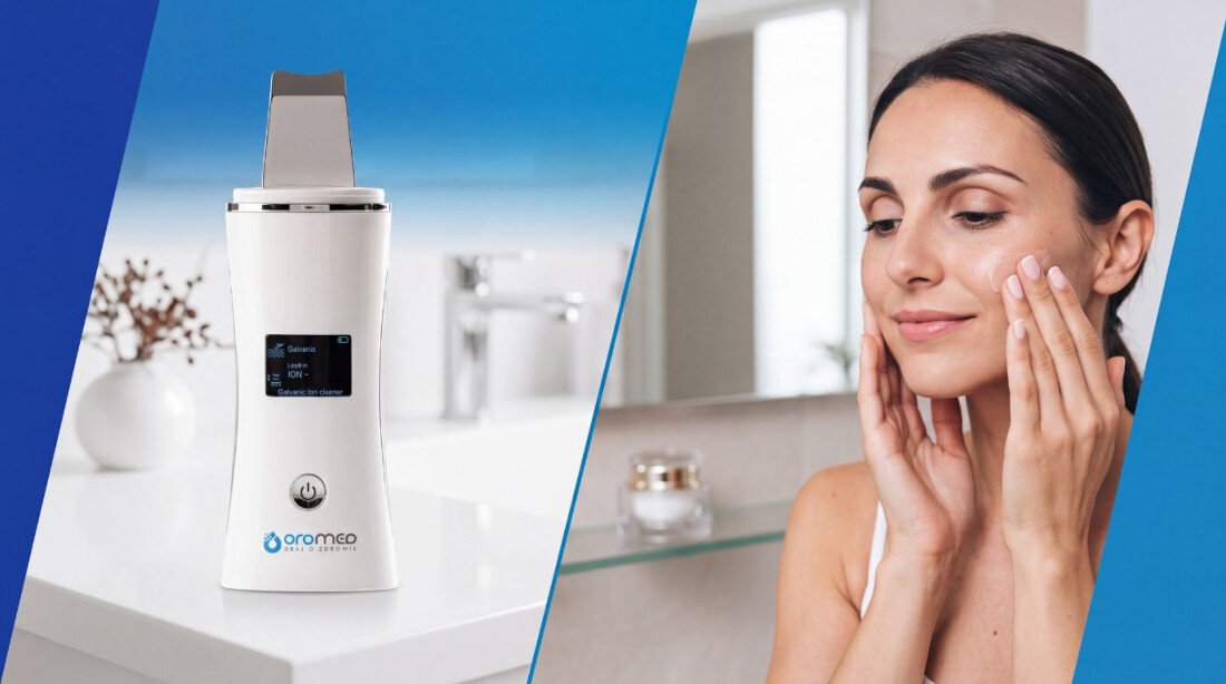 Urządzenie do peelingu kawitacyjnego ORO-MED Oro-Beauty Peeling 29 kHz zdjęcie lifestyle oczyszczanie twarzy Peeling kawitacyjny