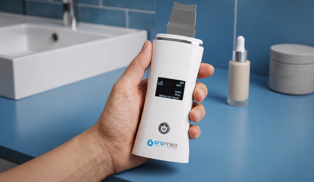 Urządzenie do peelingu kawitacyjnego ORO-MED Oro-Beauty Peeling 29 kHz zdjęcie lifestyle Wygodne ładowanie akumulator litowo-jonowy o pojemności 500 mAh 