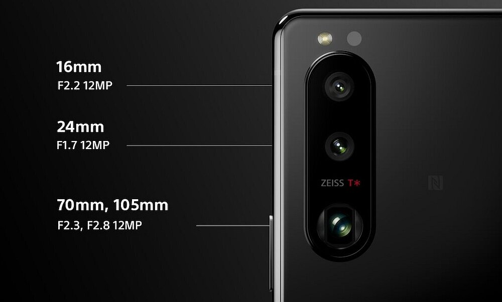 Smartfon SONY Xperia 5 III muzyka ekran bateria aparat wydajność pojemność zdjęcia procesor ram pamięć obudowa wyświetlacz rozdzielczość ładowanie zalety cechy
