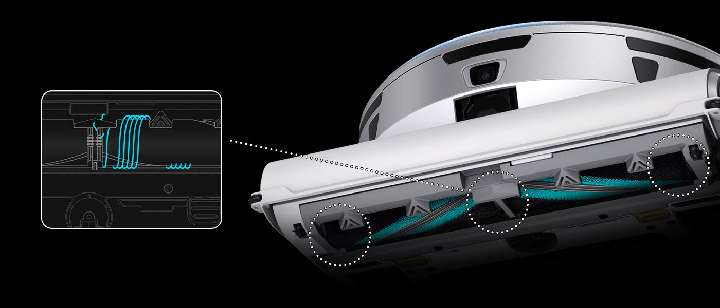 Wysokowydajna szczotka Odkurzacz Jet Bot VR50T95735W z wysokowydajną szczoteczką w środku
