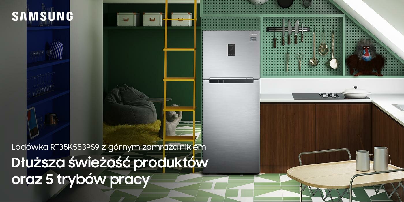 5 trybów pracy i wyższa wygoda użytkowania Lodówka na tle kuchni