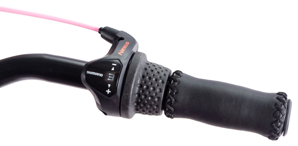 Rower miejski PLUMBIKE La Donna Night Heart 3B 26 cali damski Czarny przerzutki na tył SHIMANO Nexus 3 biegi manetki SHIMANO