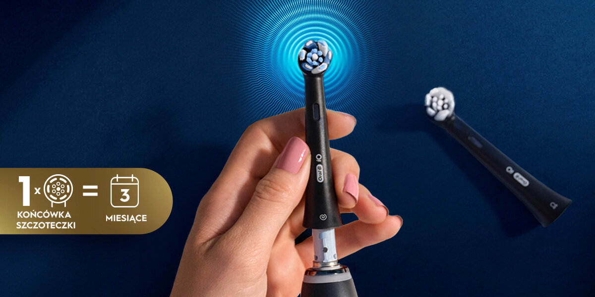 Szczoteczka magnetyczna ORAL-B iO 9 Czarny zdjęcie lifestyle zalecenia wymiana