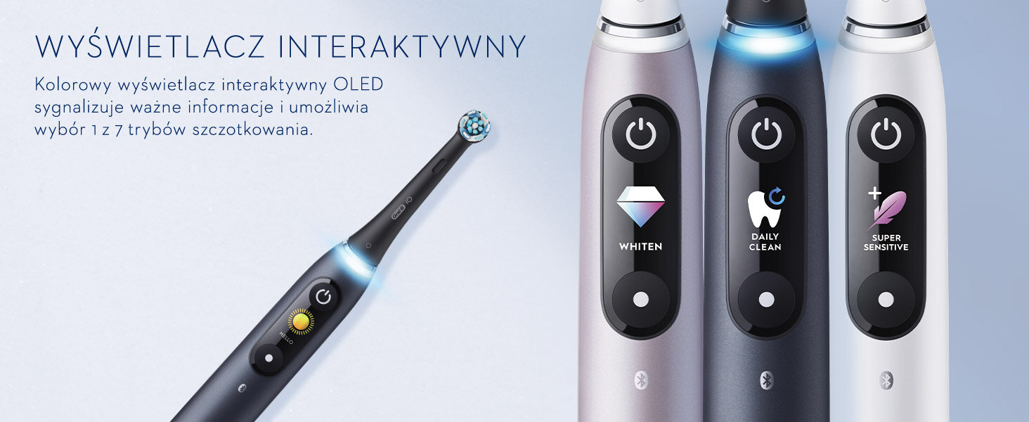 SZCZOTECZKA ELEKTRYCZNA DO ZĘBÓW Z TECHNOLOGIĄ MAGNETYCZNĄ ORAL-B IO 9 czarny wyswietlacz interaktywny