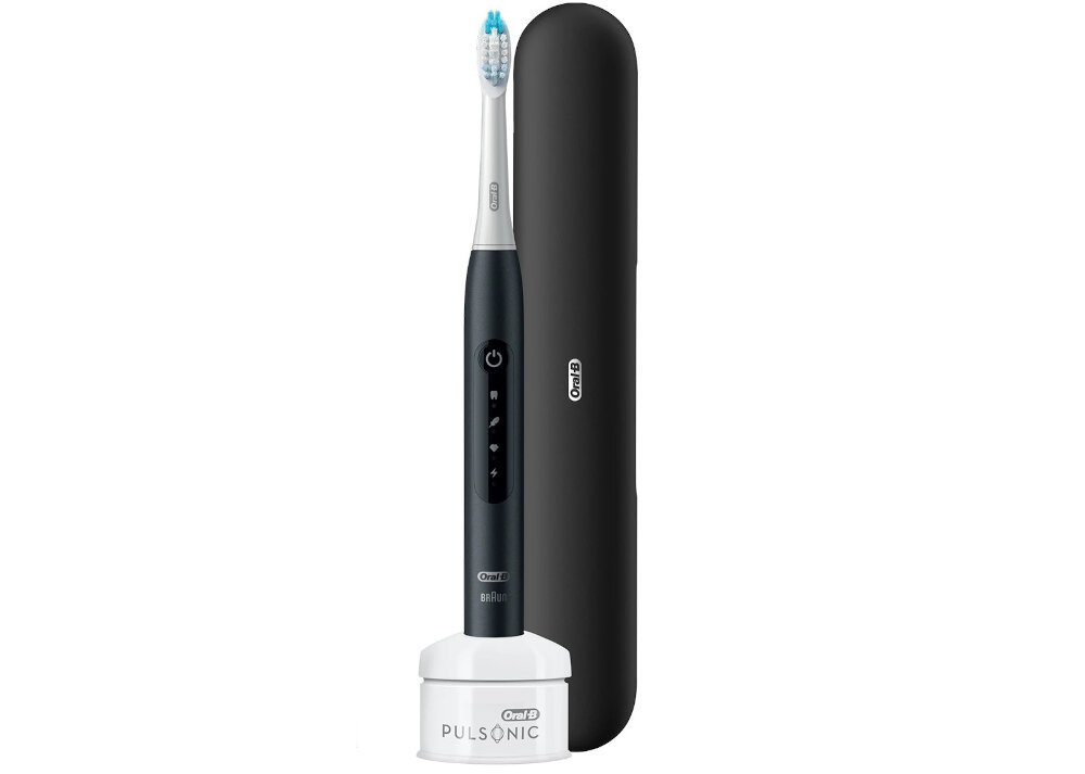 Szczoteczka soniczna ORAL-B Pulsonic Slim Luxe 4500 Czarny + Etui funkcje dodatkowe wskaznik ladowania wskaznik tybu pracy timer