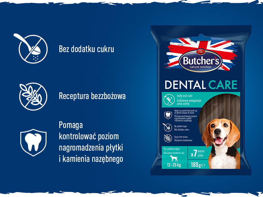 Przysmak dla psa BUTCHER'S Dental Care Medium 180 g butchers Dental pies grafika druga