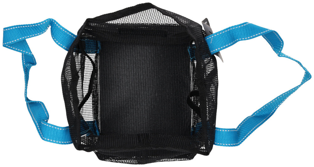 Torba narzędziowa DEDRA SAS+ALL DED7002A białe tło widok z góry na wnętrze torby wzmocnione podwójne dno ochrona przed wstrząsami i uszkodzeniami mechanicznymi zabezpieczenie minimalizuje ryzyko awarii sprzętu bezpieczny transport