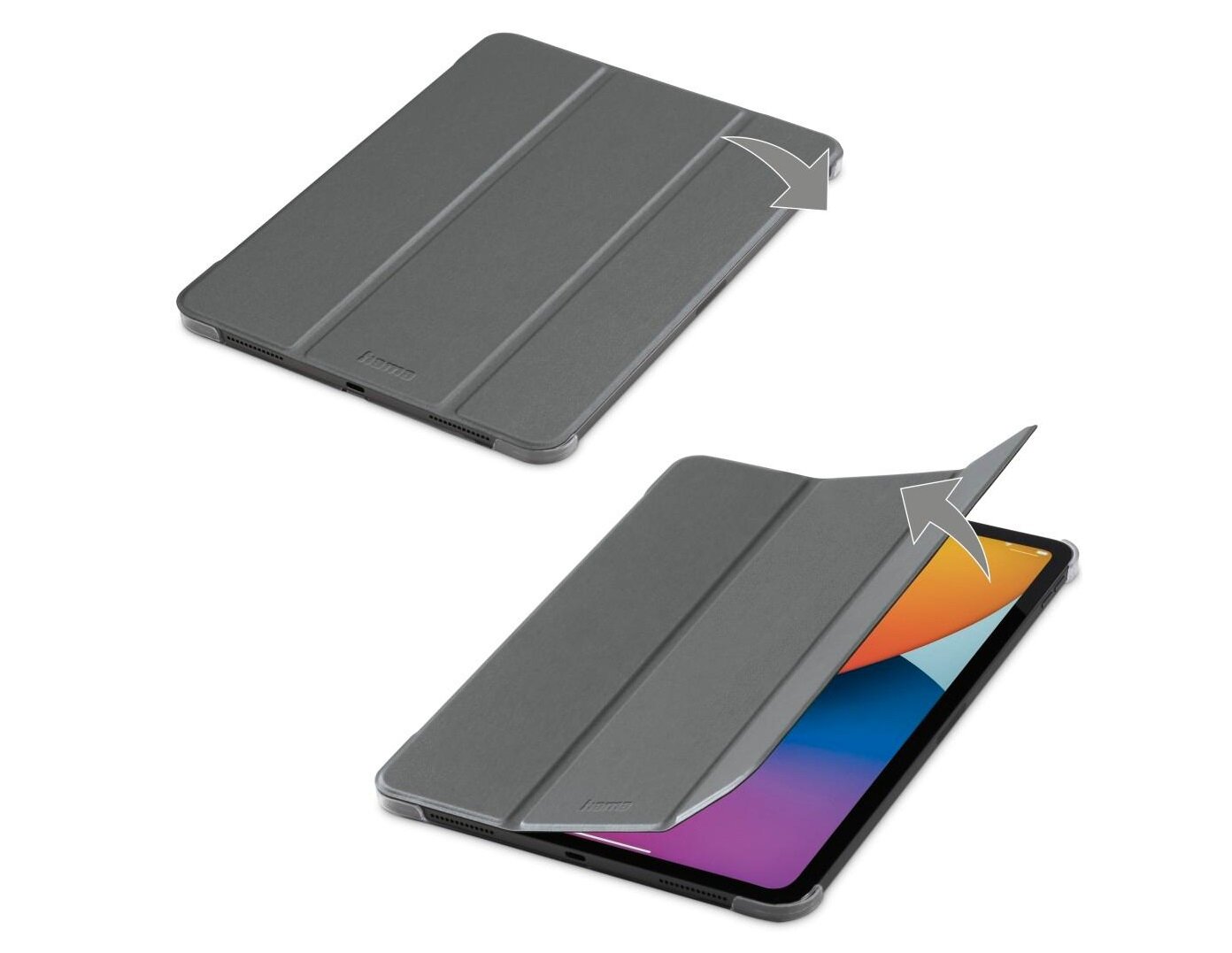 Oszczędzanie energii, wbudowany magnes, automatyczne włączanie/wyłączanie, etui Hama Fold Clear do iPad Pro 11