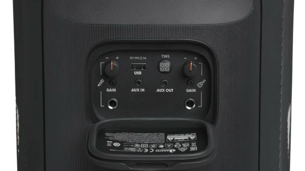 Power audio JBL PartyBox 110 - розетки