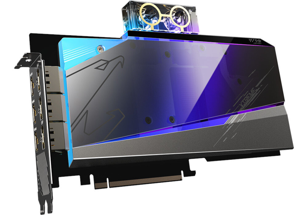 Karta graficzna GIGABYTE AORUS GeForce RTX 3080 Ti WaterForce WB 12GB wydajne chlodzenie