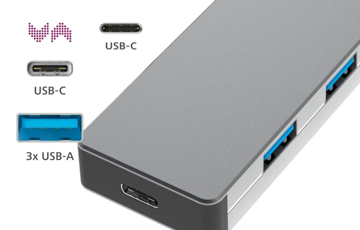 zdjęcie huba USB-C z 4 gniazdami