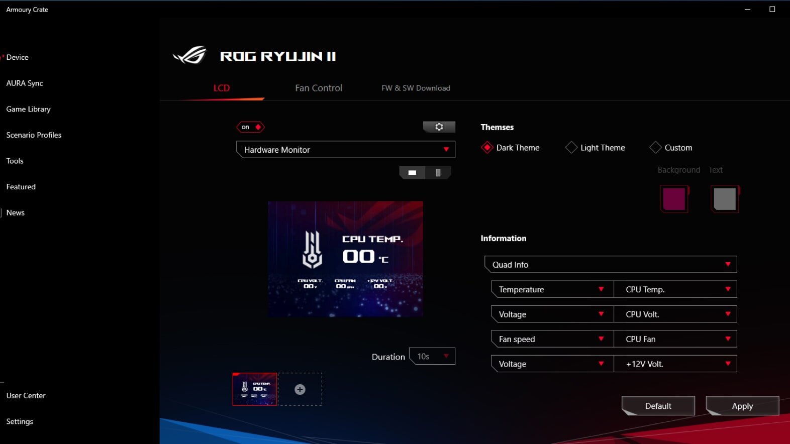  Chłodzenie wodne ASUS ROG Ryujin II 240  - Monitorowanie systemu 