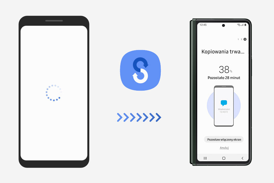Skorzystaj z aplikacji Smart Switch, by przenieść pliki i dane na swój nowy smartfon składany Samsung Z Fold3 5G, który kupisz już dziś w sklepie Media Expert.
