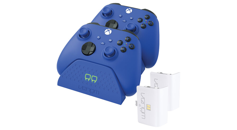 VENOM VS2879 Xbox Series S/X & One Red Twin Docking Station + 2 batteries czas pracy podwójna moc niezależność