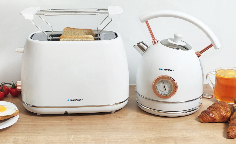 Czajnik BLAUPUNKT EKS802WH Design estetyka korpus wykonanie stal nierdzewna kolor kolorystyka smukła linia