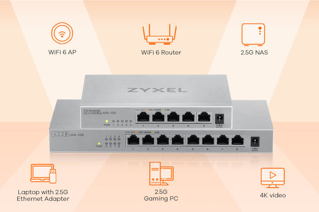 Switch ZYXEL MG-108-ZZ0101F elastyczność sieci porty