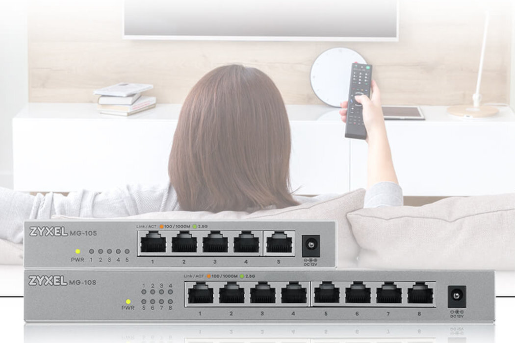 Switch ZYXEL MG-108-ZZ0101F porty szybkość dioda