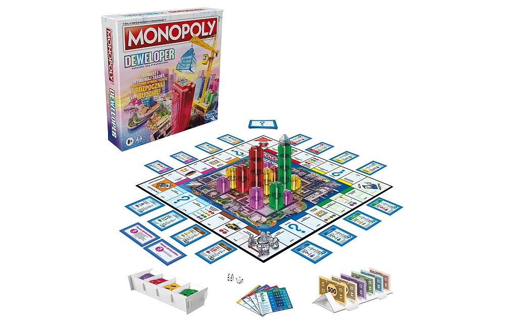 Gra Planszowa HASBRO Monopoly Deweloper elementy zabawa plansza reguły zawartość