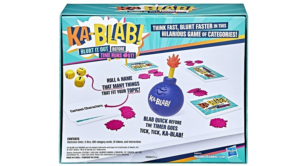 Gra planszowa HASBRO Kablab  elementy zasady granie zabawa na wieczór z rodziną 