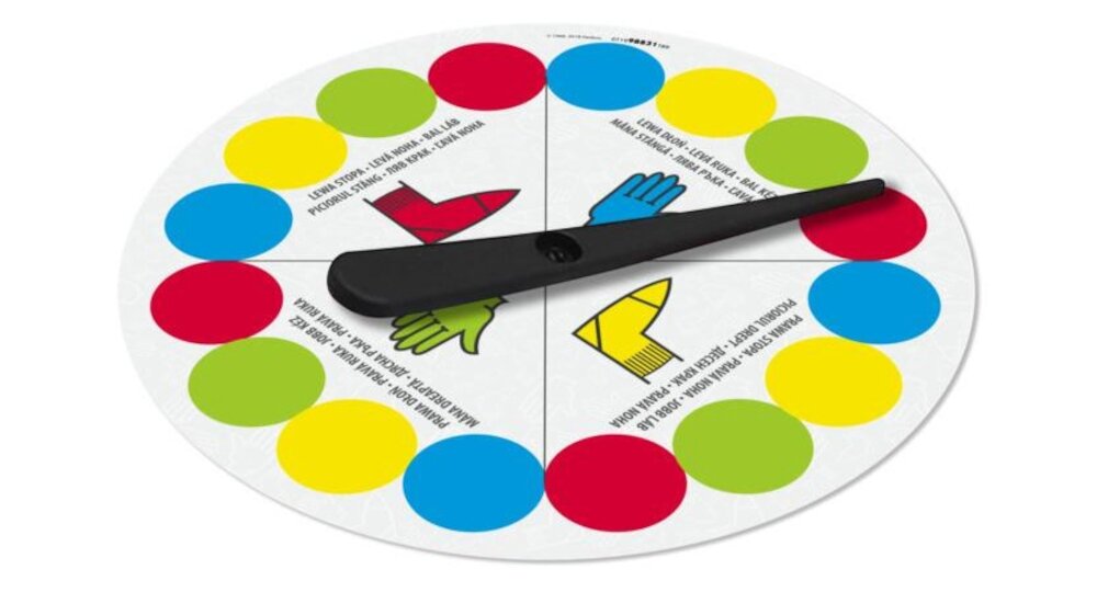 Gra planszowa HASBRO Twister zabawa plansza reguły zawartość