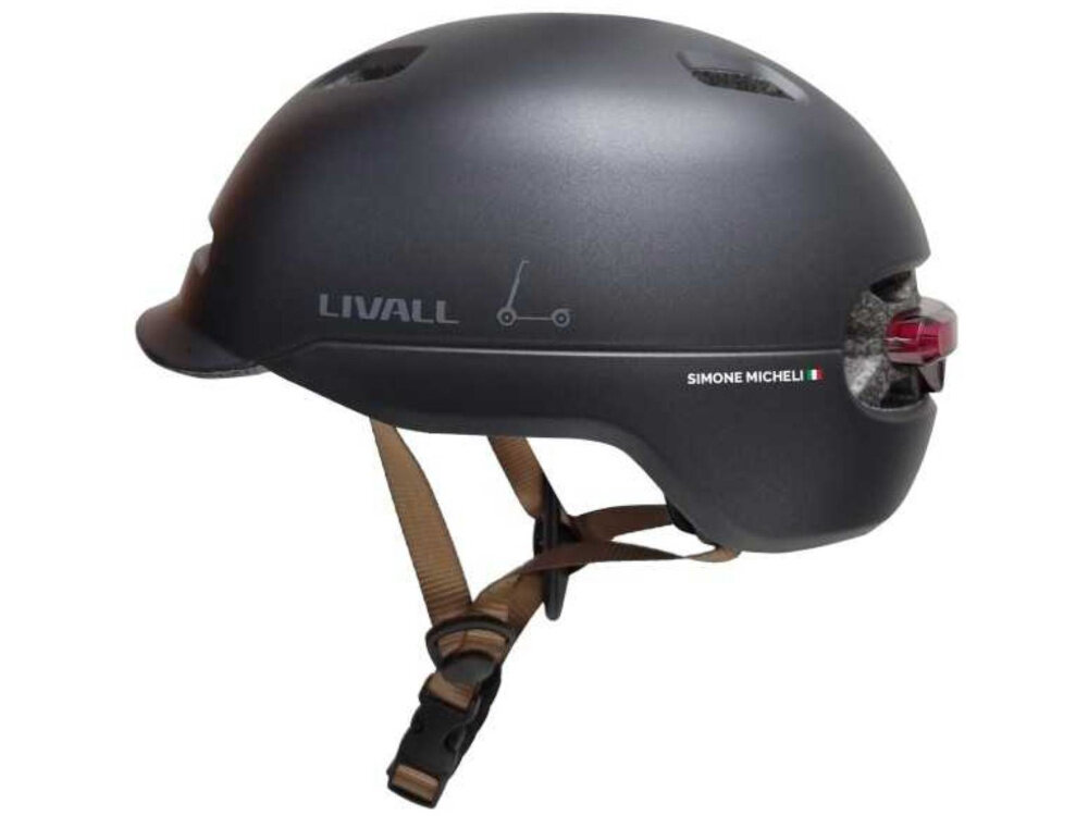Kask LIVALL C20 Czarny (rozmiar L) kask na białym tle widoczny z boku 12 otworów wentylacyjnych stała cyrkulacja pomaga odprowadzać nadmiar ciepła i wilgoci wygoda koncentracja ogranicza zmęczenie