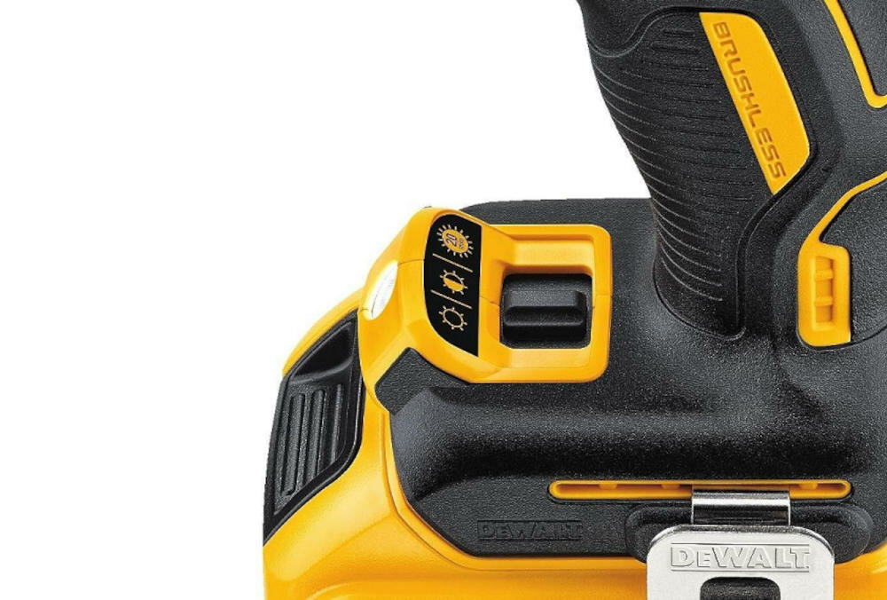 DEWALT XR DCD796D2 inteligentny wyzwalacz spustowy kontrola praca dioda led ergonomiczny ogumowany uchwyt