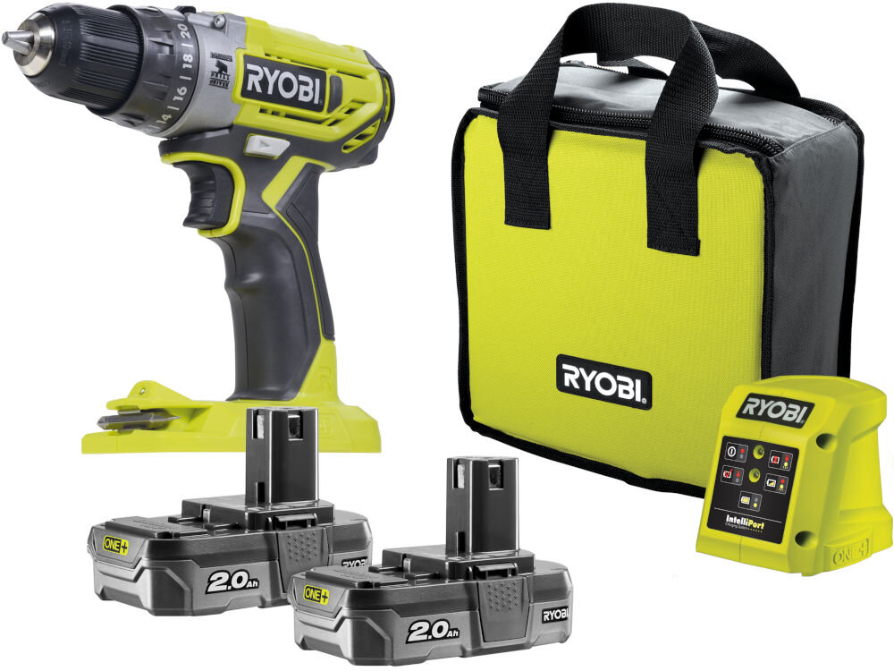 Wiertarko-wkrętarka RYOBI R18PD2-220S elementy zestaw