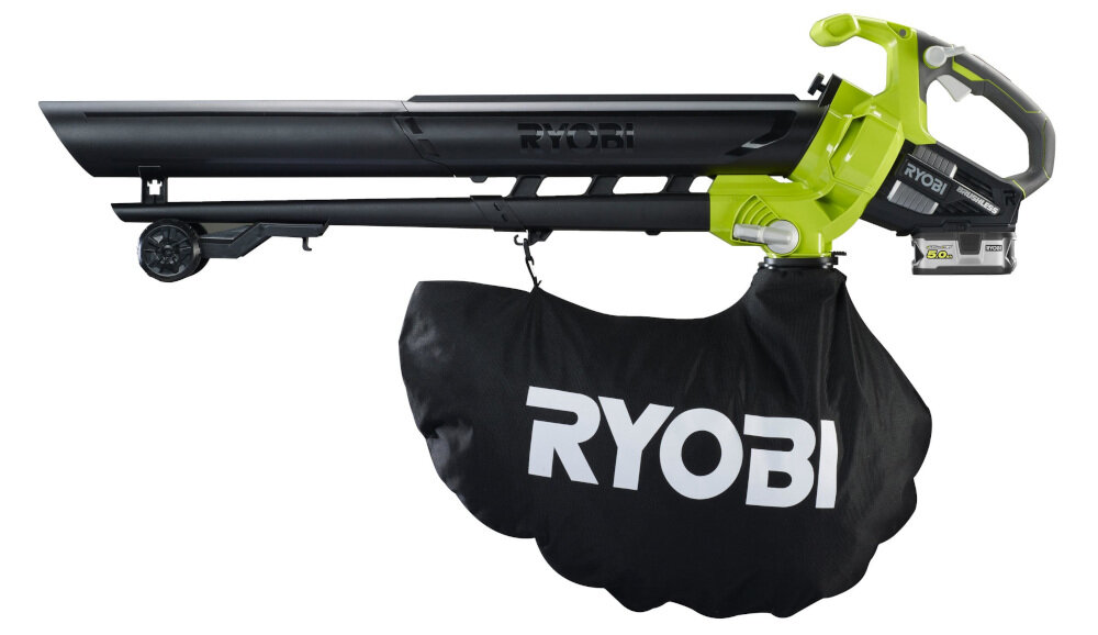 Odkurzacz do liści RYOBI RBV1850 akumulatorowy komfortowy uchwyt ergonomiczna forma doskonałe wyważenie miękka rękojeść