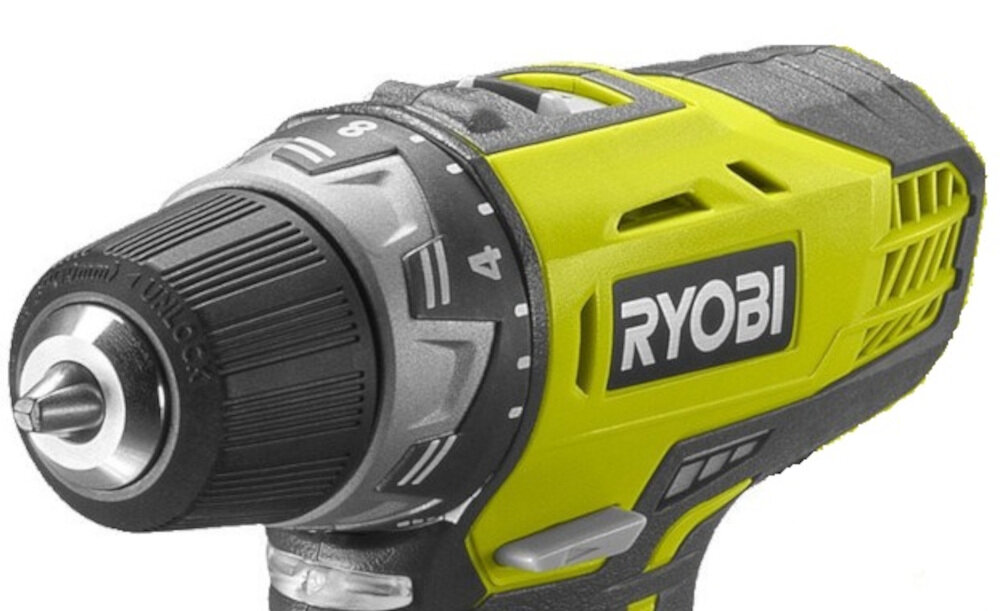 Wiertarko-wkrętarka RYOBI R12DD-220S do mocowania osprzętu za pomocą szybkozaciskowego uchwytu wiertarskiego 10 mm mocny chwyt szybka i prosta wymiana