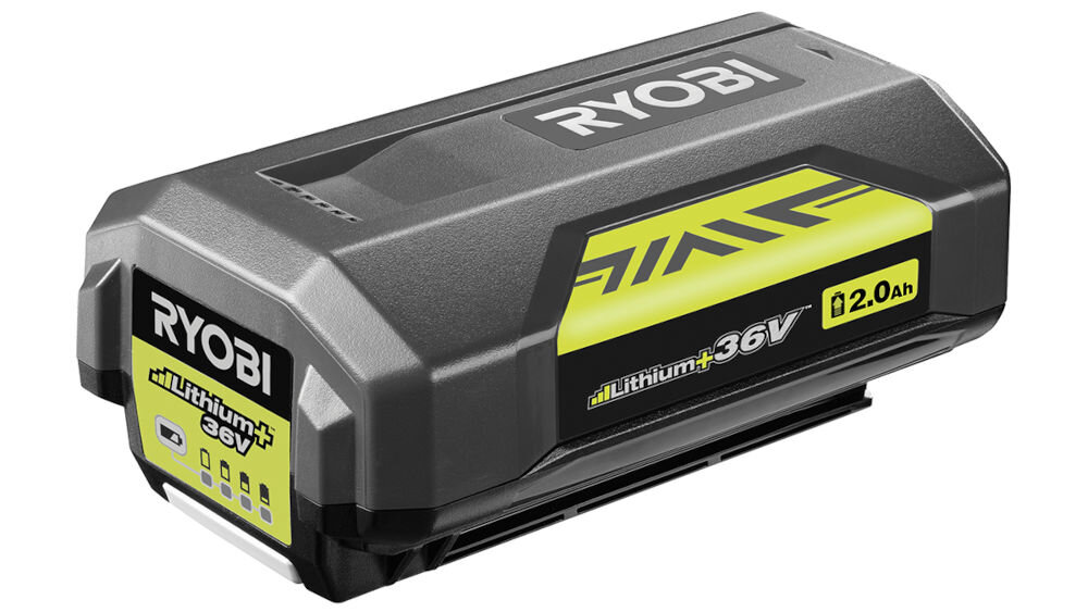 Akumulator RYOBI BPL3620D 2Ah 36V, 36 V, 2 Ah, ogród, seria, Akumulator na białym tle, pokazany od góry skos frontem
