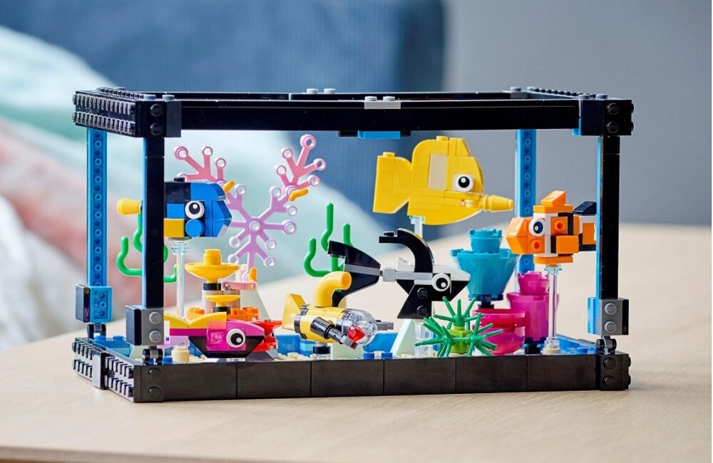 LEGO Creator Akwarium 31122 podwodne przygody Urocze kolorowe rybki łódź podwodna koralowiec podwodna roślina