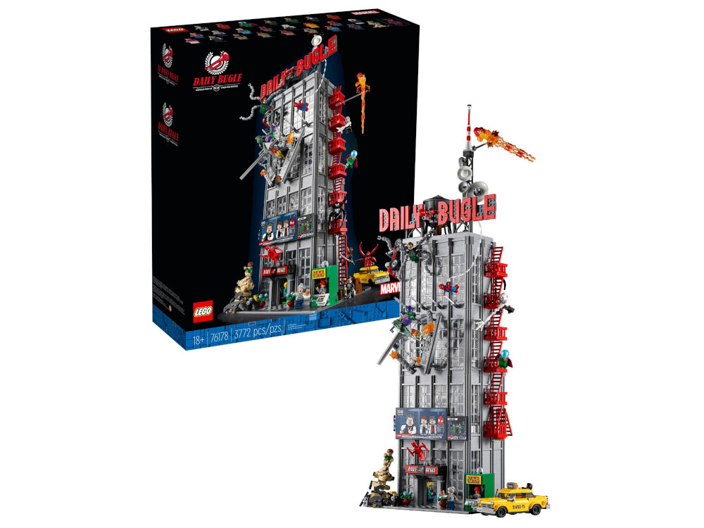 LEGO Marvel Daily Bugle 76178 model budynku redakcji Daily Bugle wysokość  około 82 cm imponujące tło do potyczek klasyczne scent akcji rodem z komiksów realistyczne detale fascynujące funkcje