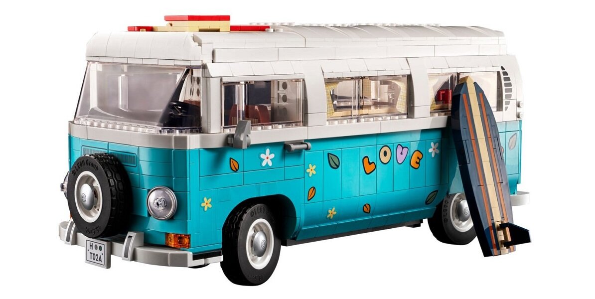 LEGO Icons Mikrobus kempingowy Volkswagen T2 10279 trasa samochód przygoda wspomnienia relaks elementy