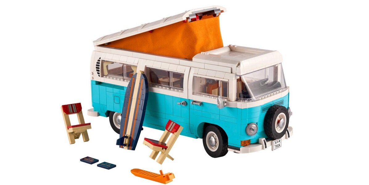 LEGO Icons Mikrobus kempingowy Volkswagen T2 10279 detale autentyczność kultowy szyba namiot