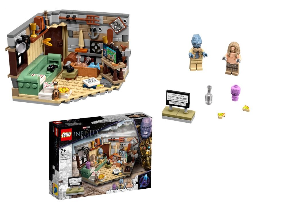 LEGO Marvel Nowy Asgard Grubego Thora 76200 dla małego superbohatera odgrywać scenki z oryginalnego filmu wytwórni Marvel Studios Avengers Koniec gry dla dzieci powyżej 7 roku życia
