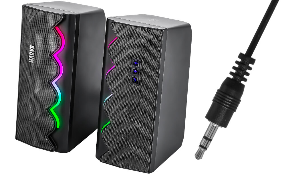Głośniki komputerowe MARVO SG-269 BT 2.0 6W z Bluetooth LED lacznosc przewodowa i bezprzewodowa