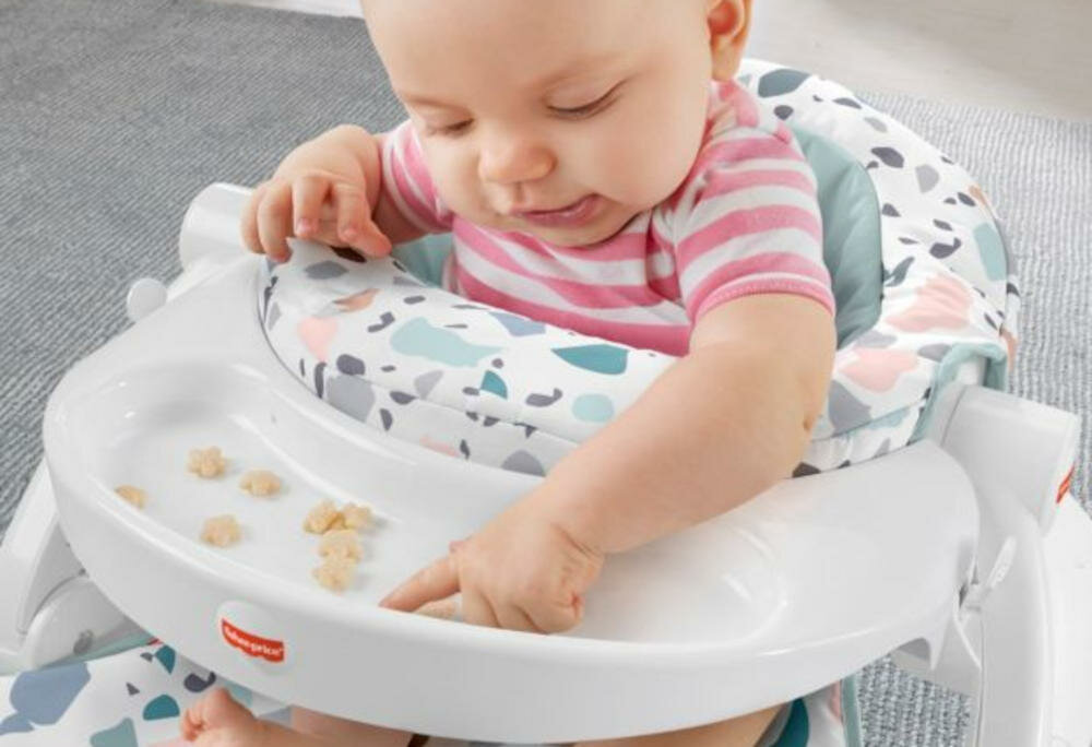 FISHER-PRICE-siedzisko-siadaj-ze-mna fotelik blacik posiłki smakołyki zdejmowany mycie zmywarka