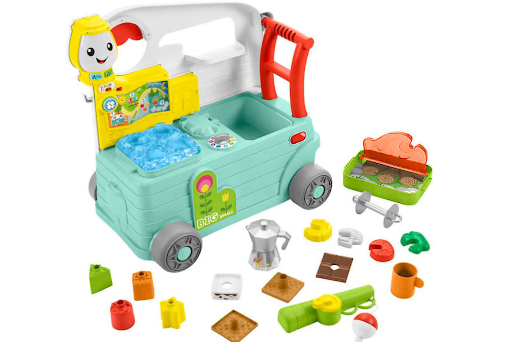 Pchacz edukacyjny FISHER PRICE Wesoły kamper malucha 3w1 HCK55 wyposażenie