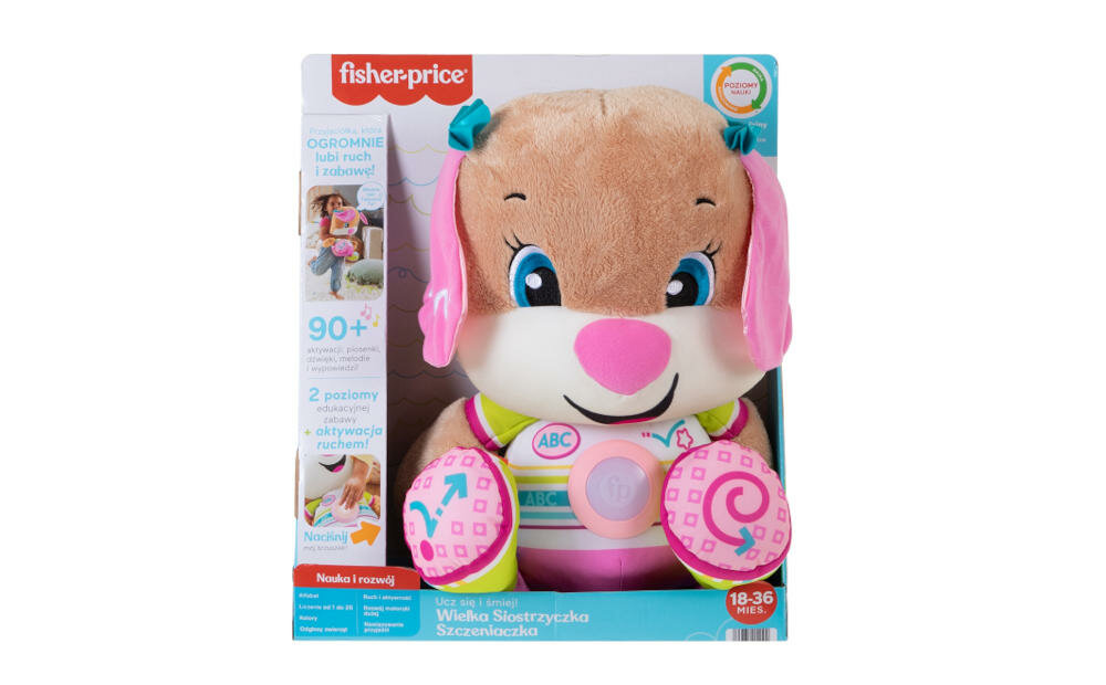 FISHER-PRICE-WIELKA-SIOSTRZYCZKA opakowanie maskotka instrukcja karta gwarancyjna