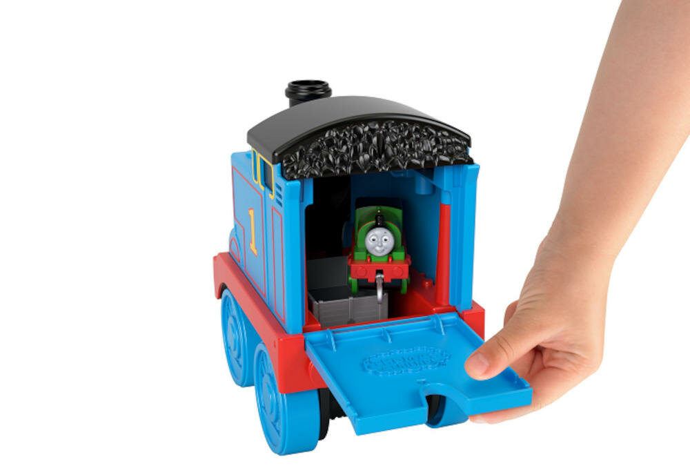 FISHER-PRICE-KOLEJKA-TRANSFORMACJA-GXH08 lokomotywa tomek popychanie wagony pasażerskie ania klara tor ruchome elementy