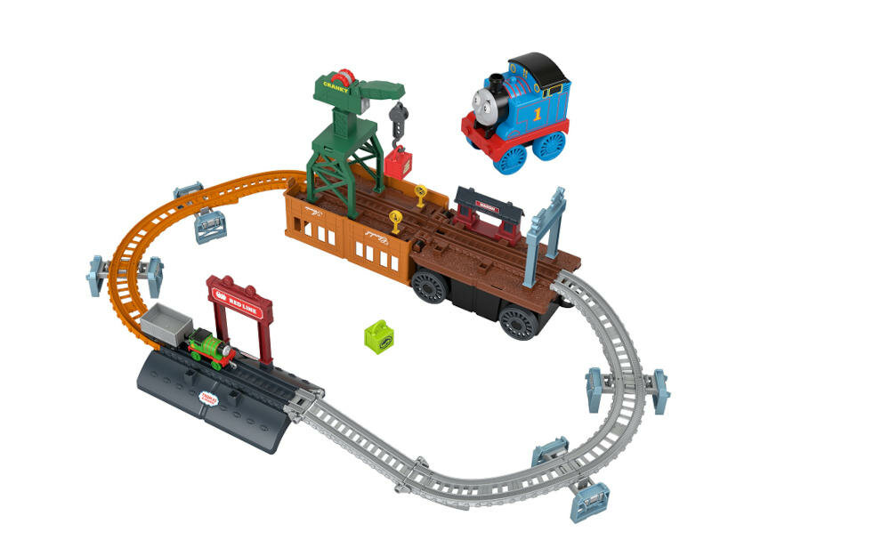 FISHER-PRICE-KOLEJKA-TRANSFORMACJA-GXH08 proste złożenie budowa lokomotywa wagony podróż niespodzianki przygody konstruktorzy kreatywność