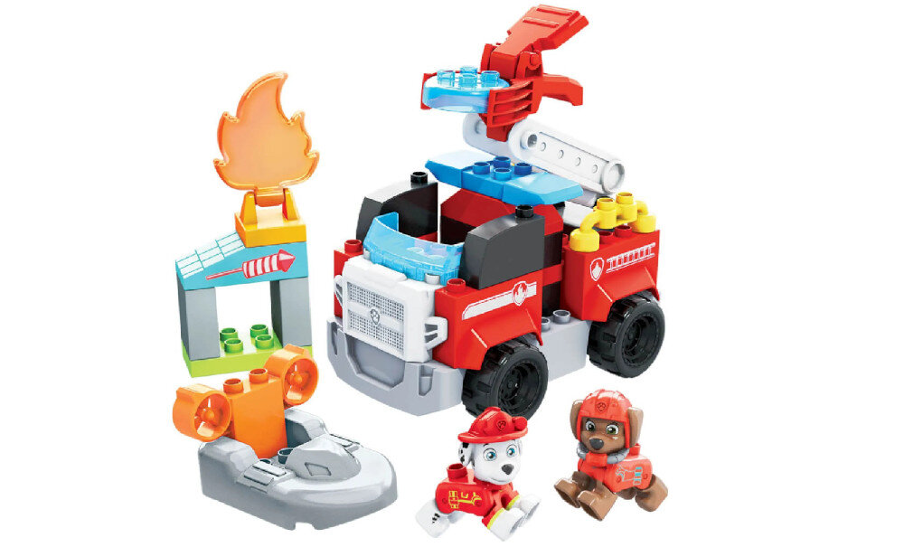 KLOCKI MEGA BLOKS PSI PATROL WÓZ STRAŻACKI MARSHALLA ZESTAW + FIGURKA GYJ01 sterowanie ruchome elementy