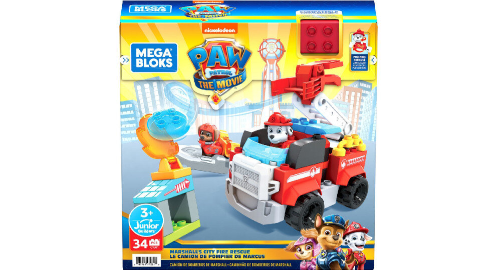 KLOCKI MEGA BLOKS PSI PATROL WÓZ STRAŻACKI MARSHALLA ZESTAW + FIGURKA GYJ01 zestaw klocki figurka instrukcja karta gwarancyjna