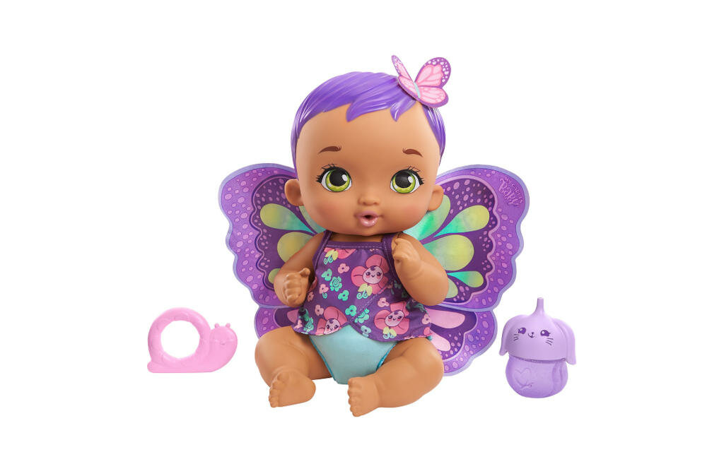 MATTEL-BBAY-MOTYLEK-HBH42 maluszek laleczka małe rączki trzymanie tulenie miłość opieka