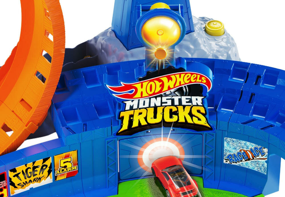 MATTEL-HOT-WHEELS-WULKAN-GYL14 pojazd samochodzik trybuny przechowywanie