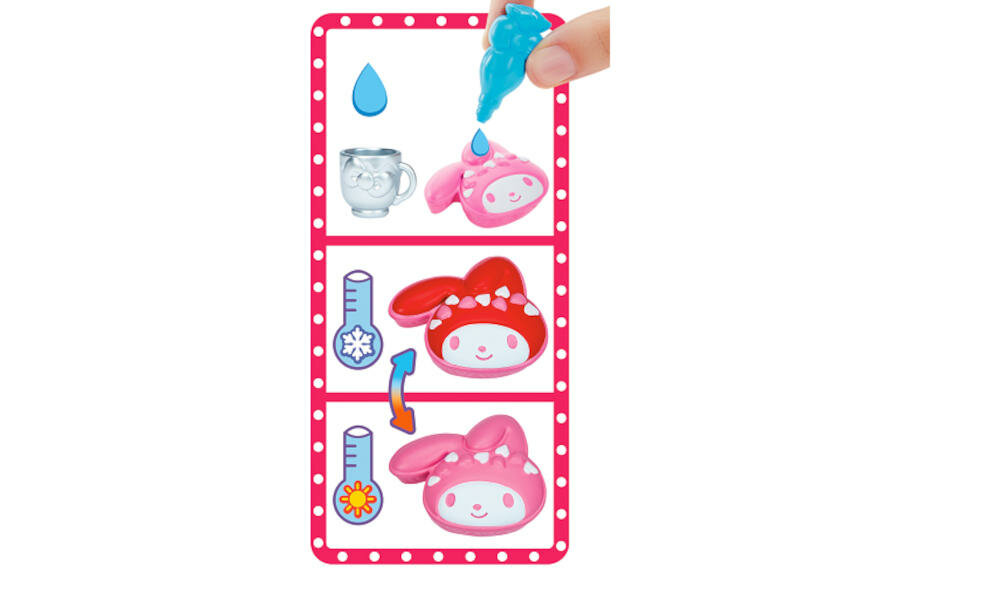 MATTEL-HELLO-KITTY-CUKIERNIA-GWX05 niespodzianka woda kolory ciasto zimna ciepła tort