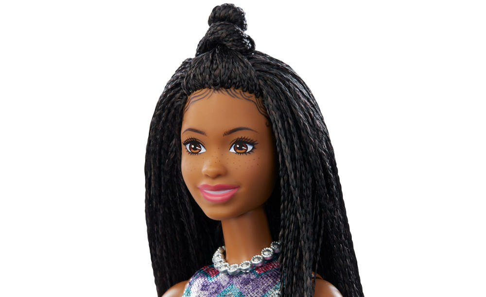 MATTEL-BARBIE-BIG-CITY-BROOKLYN-GYJ24 oczy barbie realistyczny wygląd czarne włosy modne upięcie